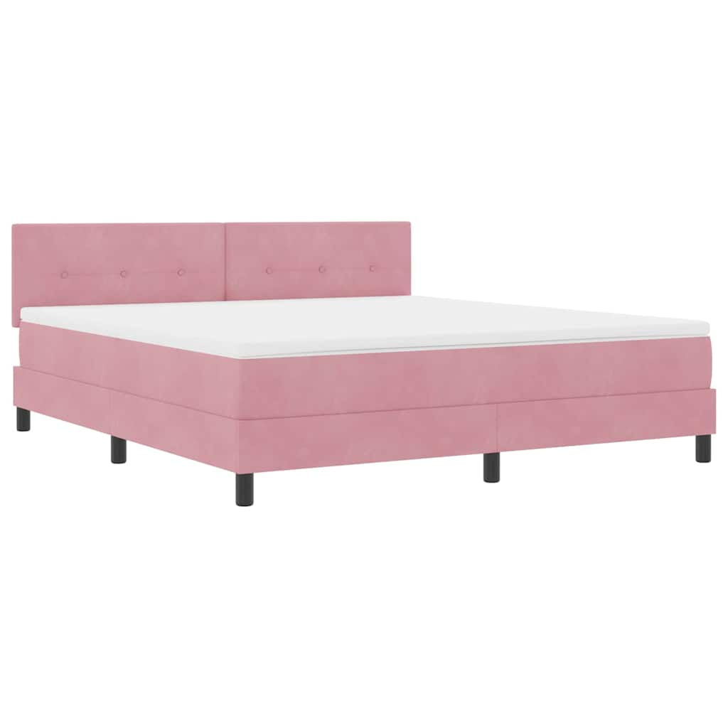 Boxspringbett mit Kopfteil Rosa 180 x 200 cm Samt
