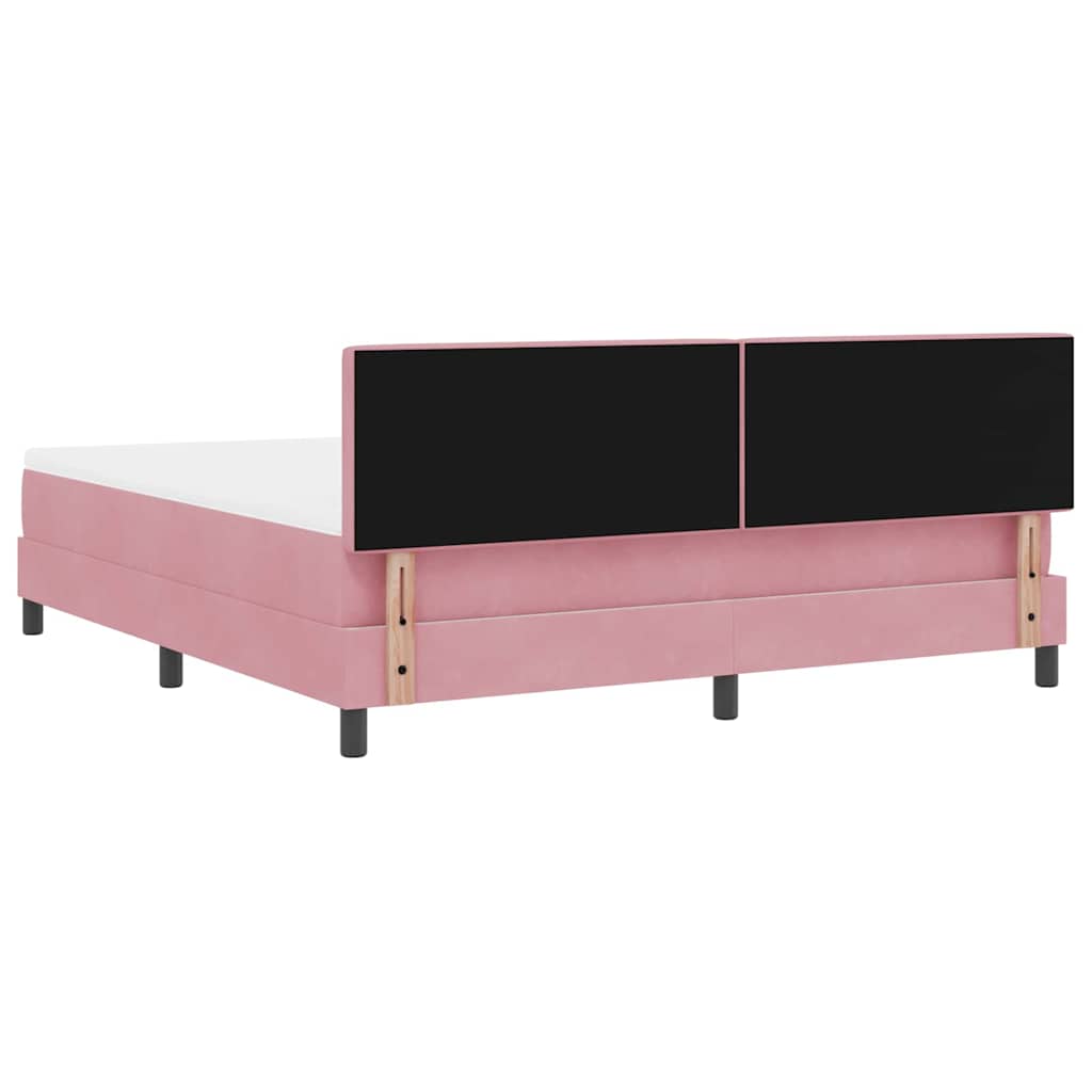 Boxspringbett mit Kopfteil Rosa 180 x 200 cm Samt