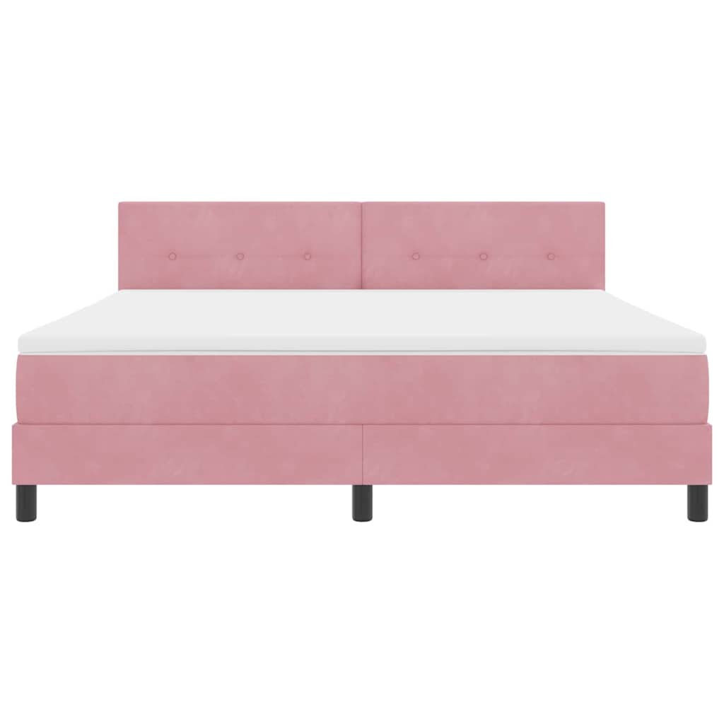 Boxspringbett mit Kopfteil Rosa 180 x 200 cm Samt