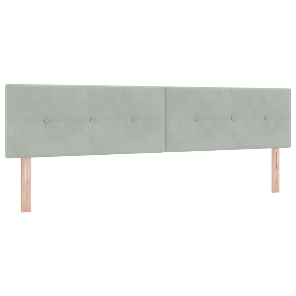 Boxspringbett mit Kopfteil Hellgrau 200 x 200 cm Samt