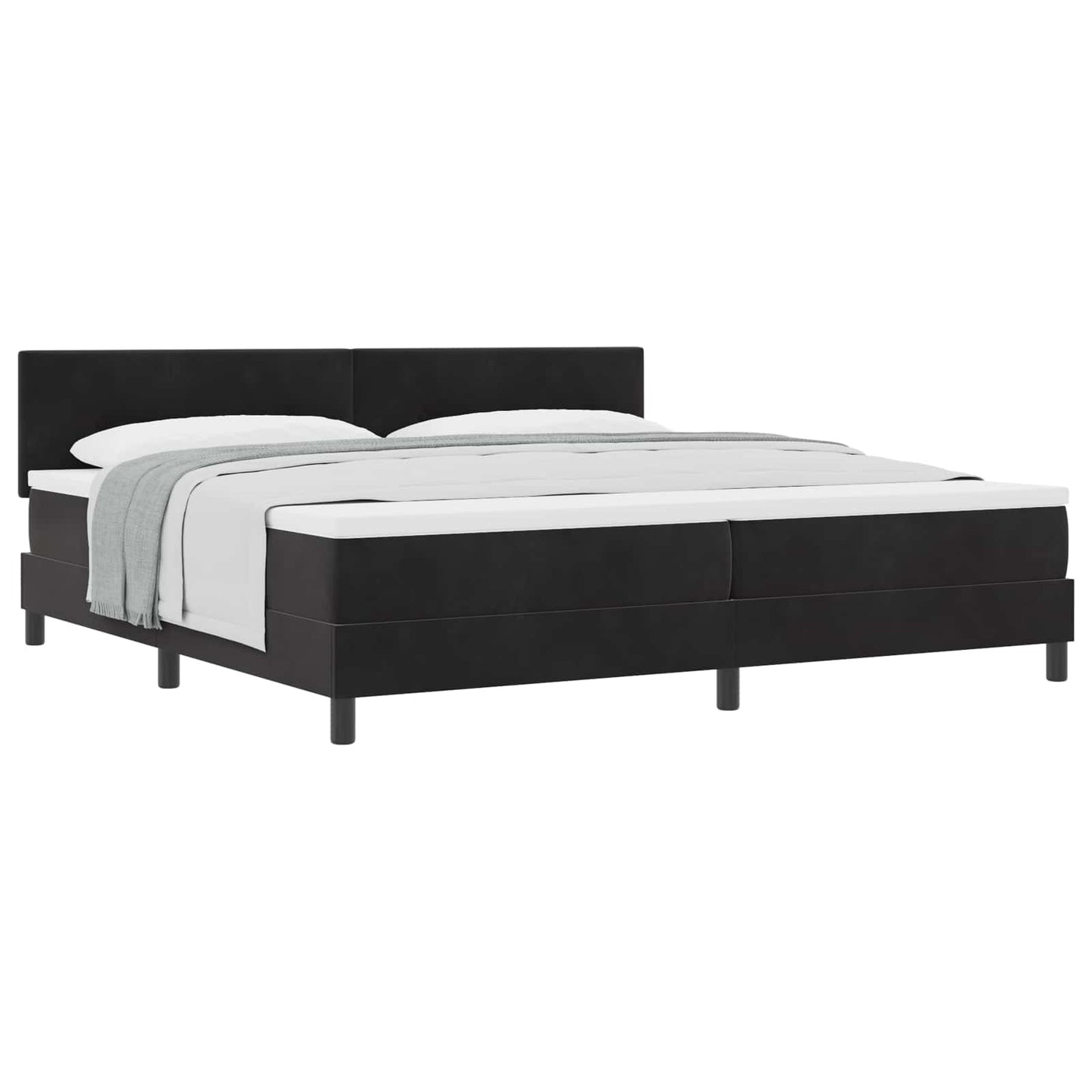 Boxspringbett mit Kopfteil Schwarz 200 x 200 cm Samt