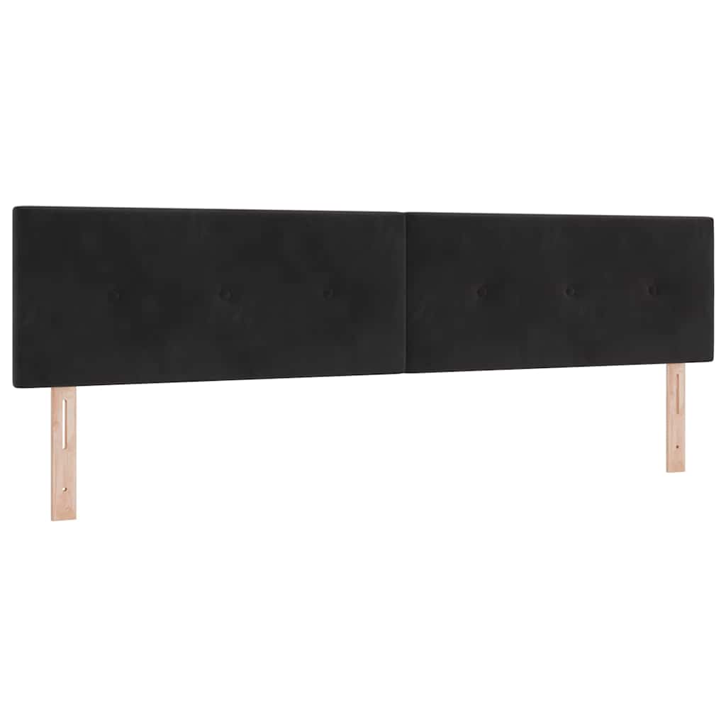 Boxspringbett mit Kopfteil Schwarz 200 x 200 cm Samt