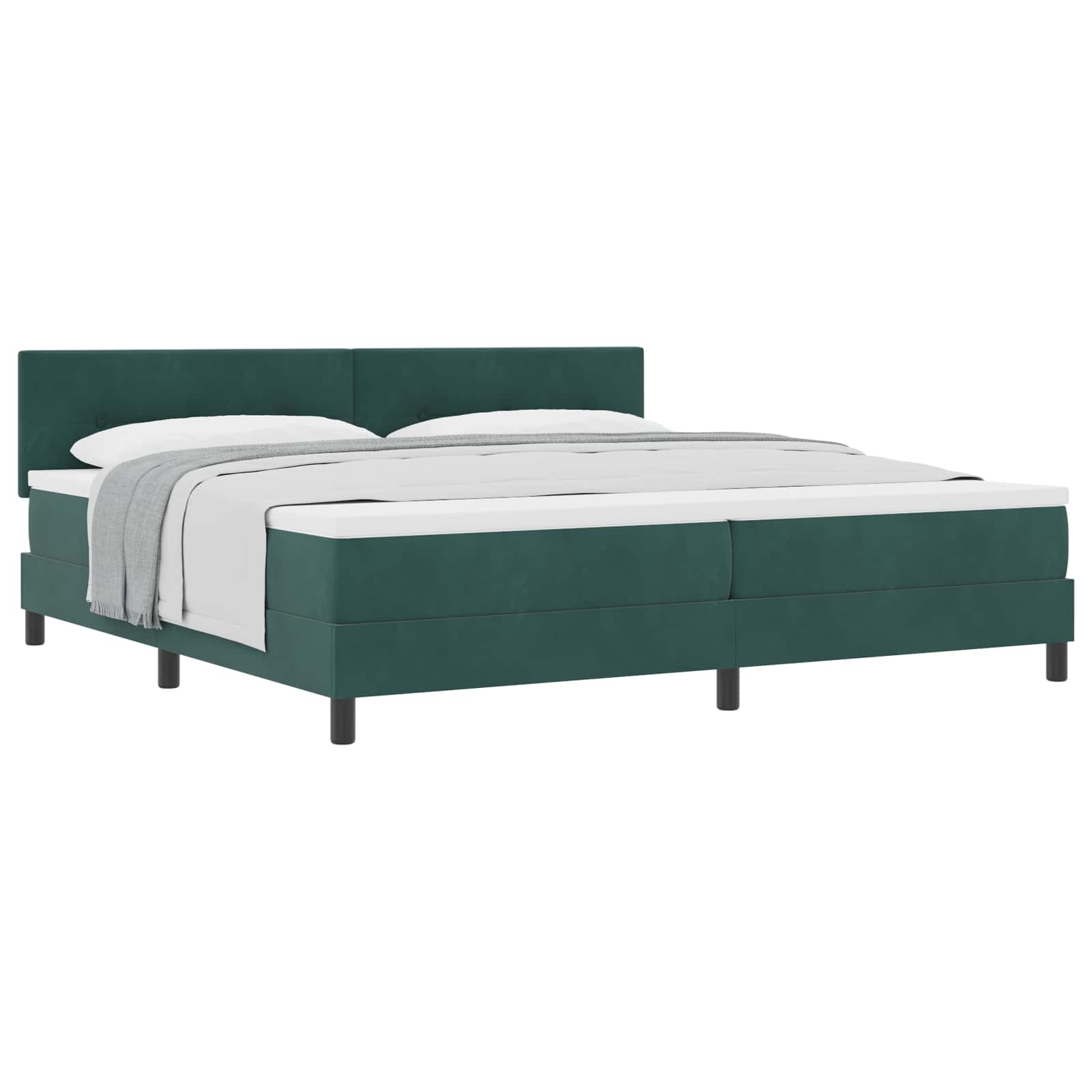 Boxspringbett mit Matratze Dunkelgrün 200 x 200 cm Samt