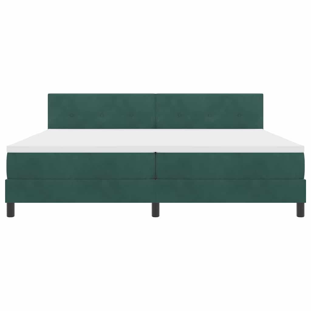 Boxspringbett mit Matratze Dunkelgrün 200 x 200 cm Samt
