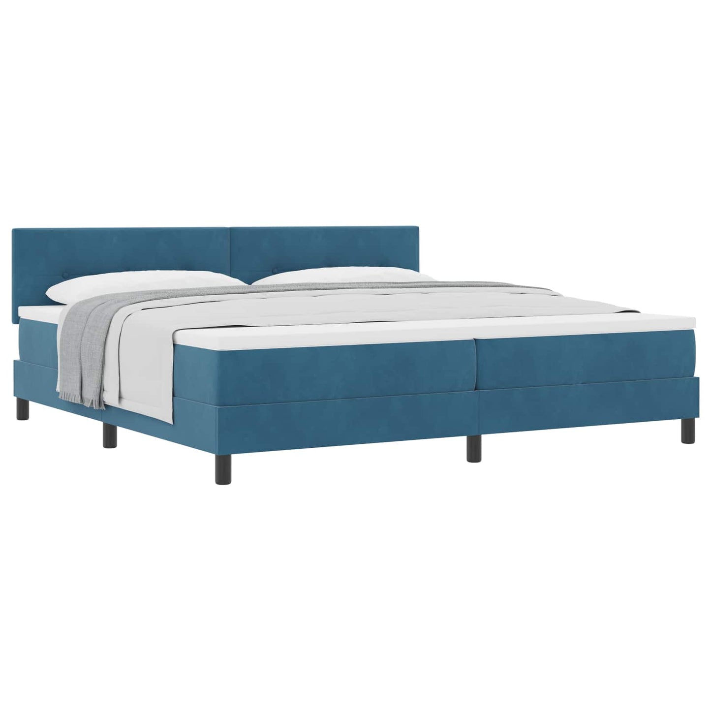 Boxspringbett mit Matratze Dunkelblau 200 x 200 cm Samt