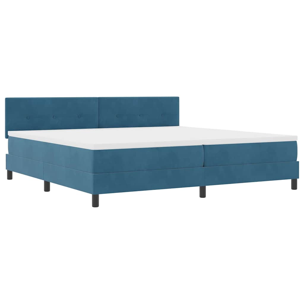 Boxspringbett mit Matratze Dunkelblau 200 x 200 cm Samt