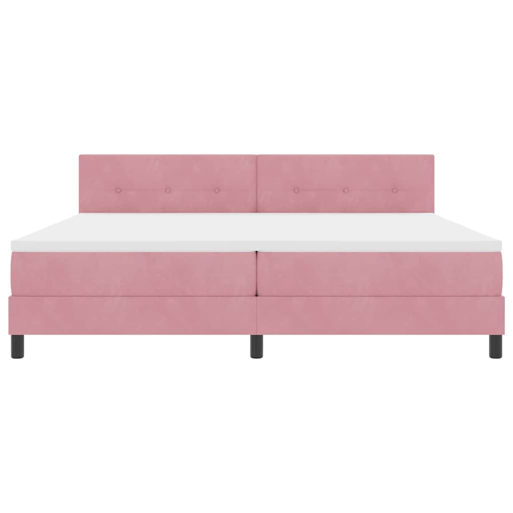Boxspringbett mit Kopfteil Rosa 200 x 200 cm Samt