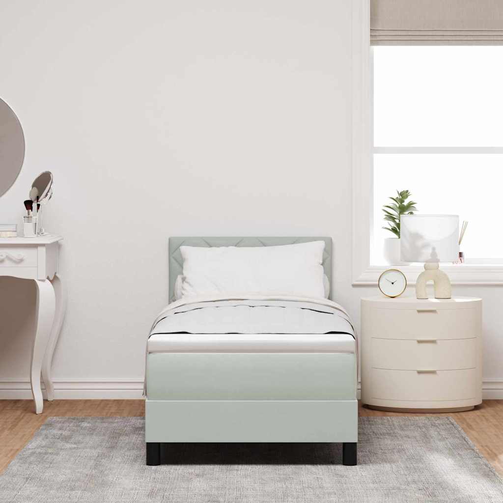 Boxspringbett mit Kopfteil Hellgrau 80 x 200 cm Samt