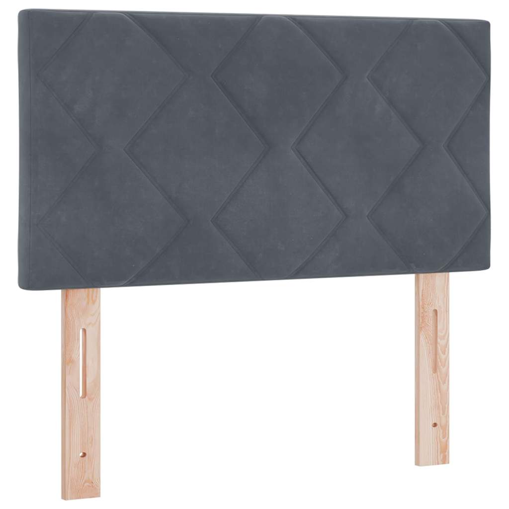 Boxspringbett mit Kopfteil Dunkelgrau 80 x 200 cm Samt