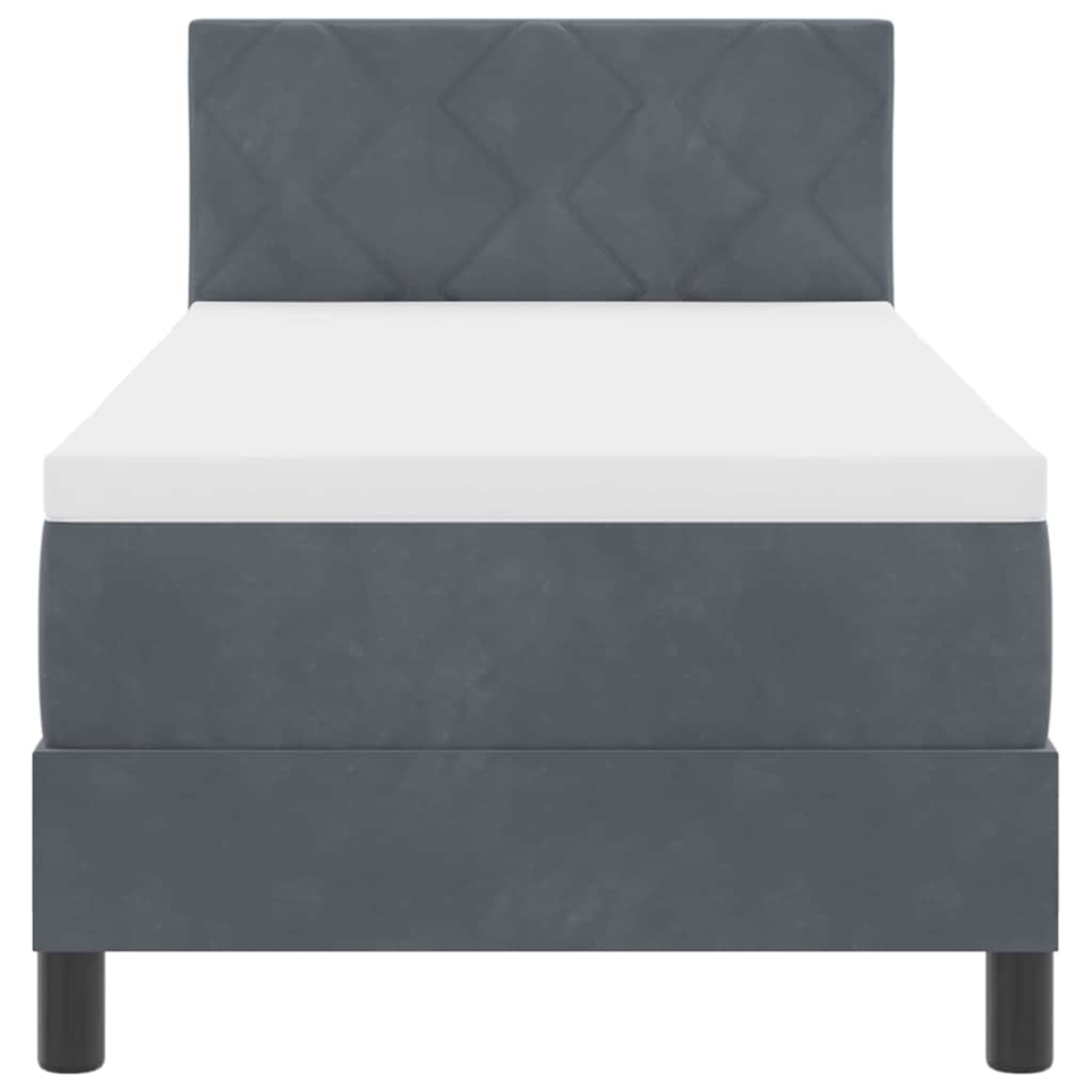 Boxspringbett mit Kopfteil Dunkelgrau 80 x 200 cm Samt