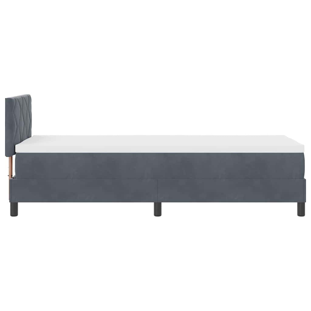 Boxspringbett mit Kopfteil Dunkelgrau 80 x 200 cm Samt