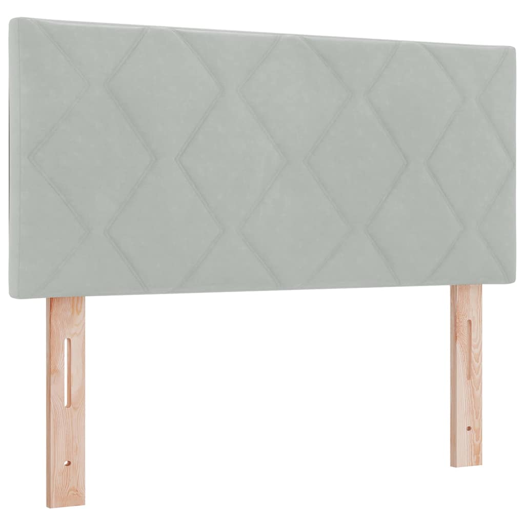 Boxspringbett mit Kopfteil Hellgrau 90 x 190 cm Samt