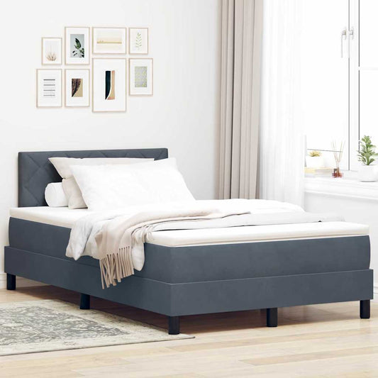Boxspringbett mit Matratze Dunkelgrau 120 x 200 cm Stoff