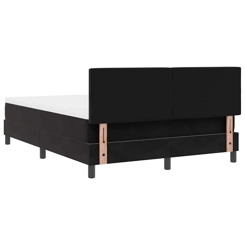 Boxspringbett mit Kopfteil Schwarz 140 x 190 cm Samt