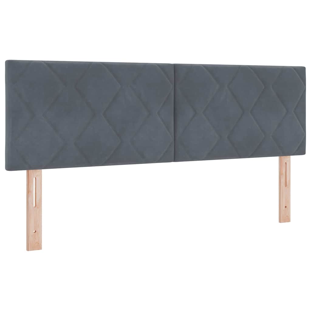 Boxspringbett mit Kopfteil Dunkelgrau 160 x 200 cm Samt