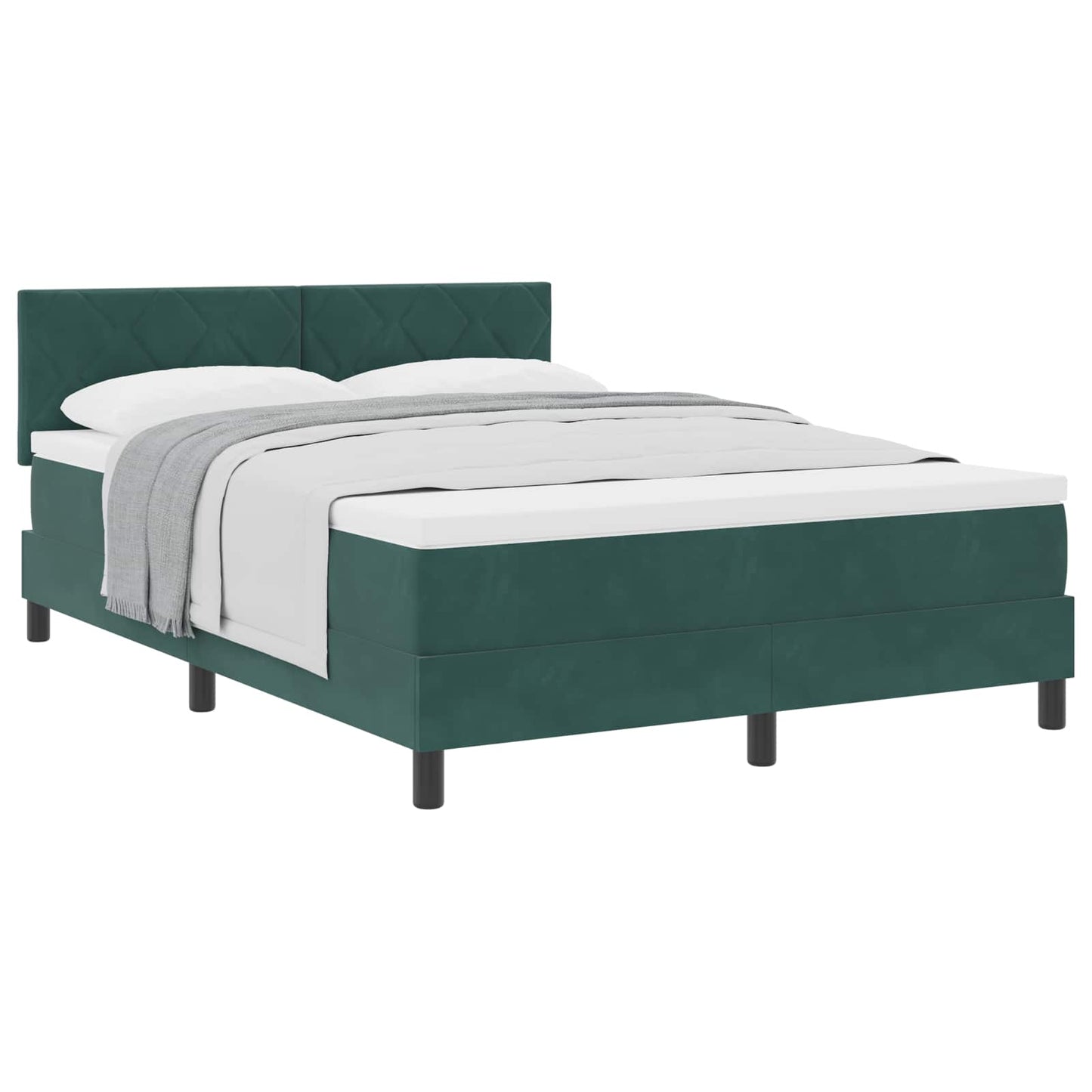 Boxspringbett mit Kopfteil Dunkelgrün 160 x 200 cm Samt