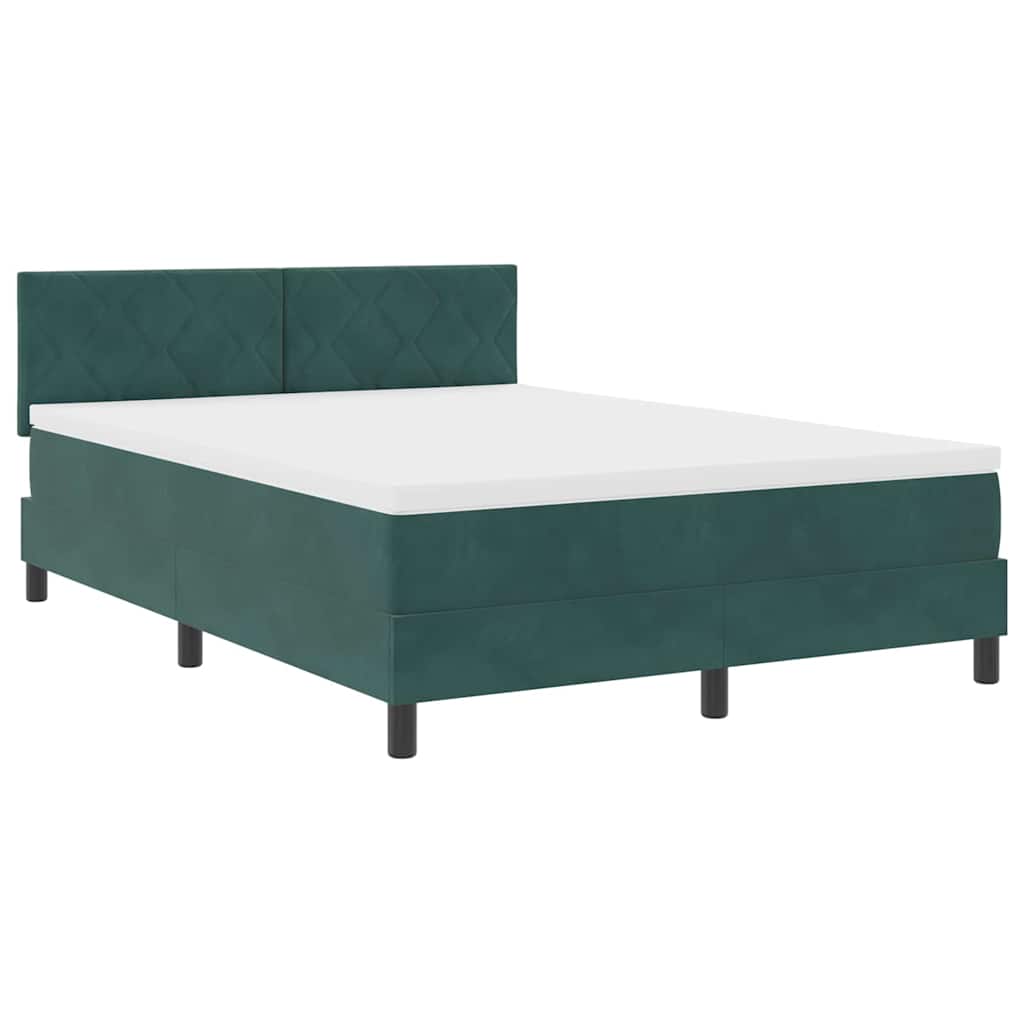Boxspringbett mit Kopfteil Dunkelgrün 160 x 200 cm Samt