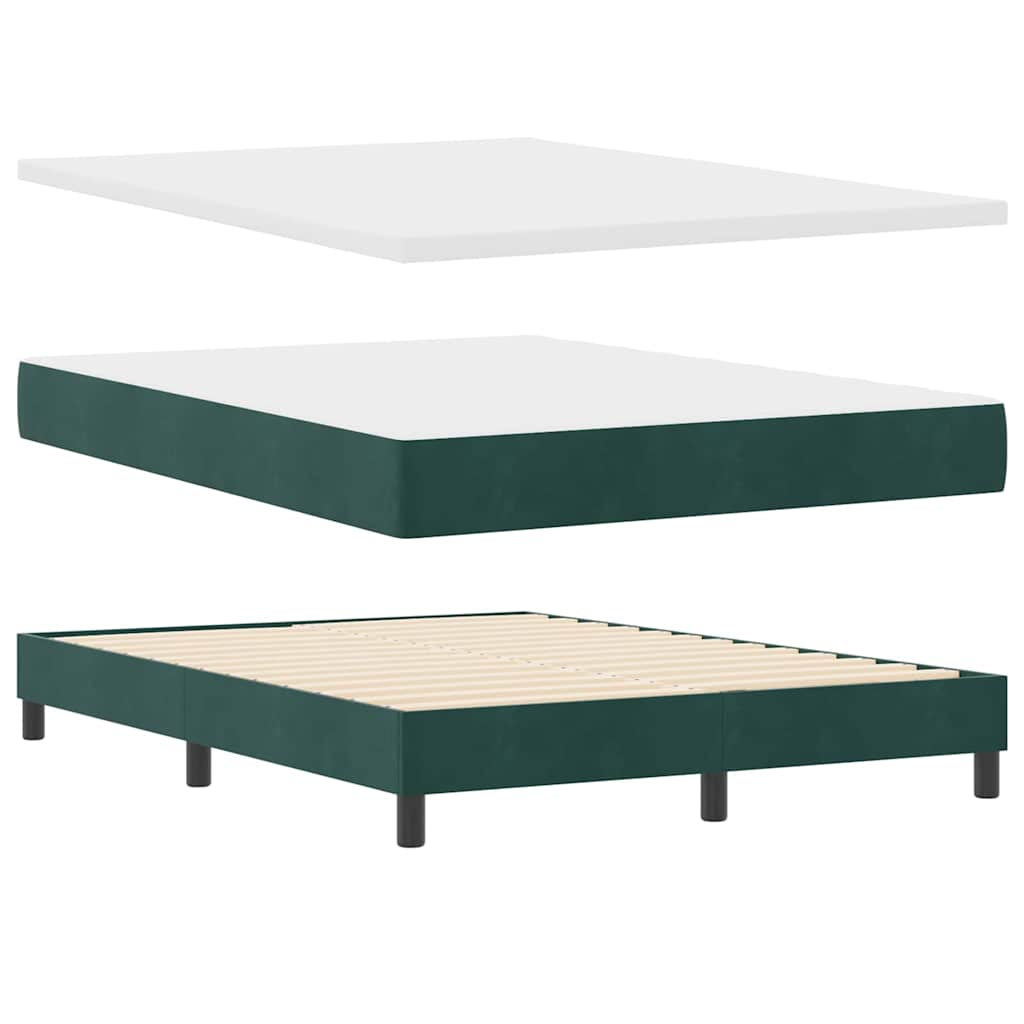 Boxspringbett mit Kopfteil Dunkelgrün 160 x 200 cm Samt