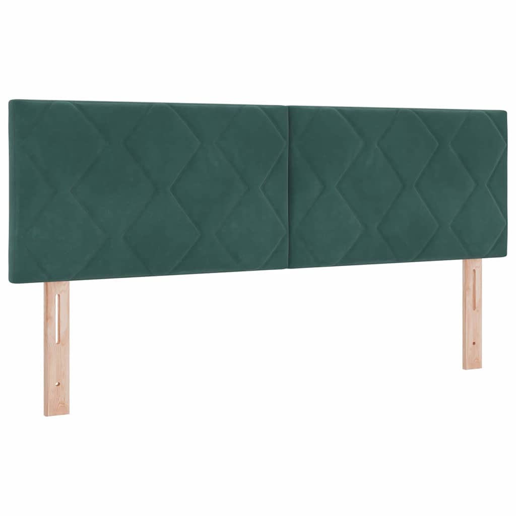 Boxspringbett mit Kopfteil Dunkelgrün 160 x 200 cm Samt