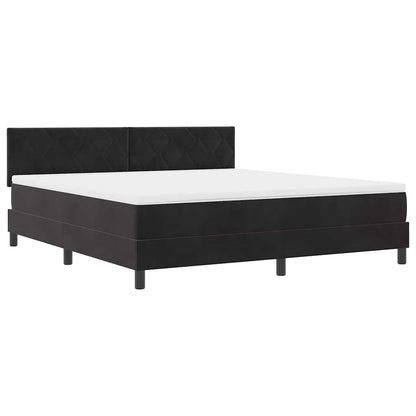 Boxspringbett mit Kopfteil Schwarz 180 x 200 cm Samt