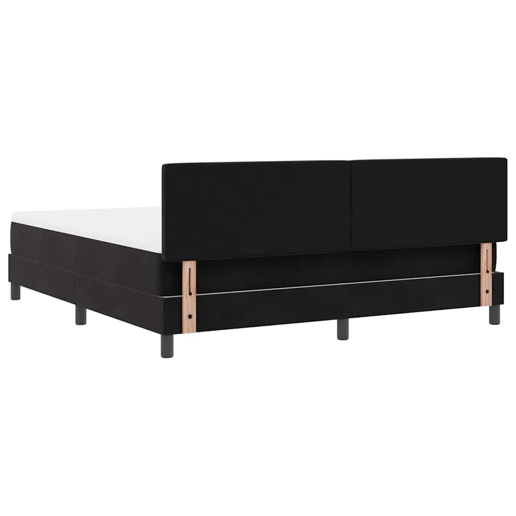 Boxspringbett mit Kopfteil Schwarz 180 x 200 cm Samt