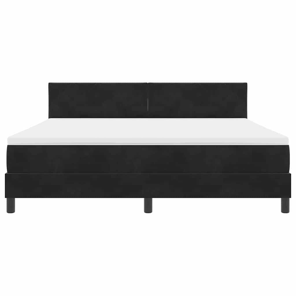 Boxspringbett mit Kopfteil Schwarz 180 x 200 cm Samt