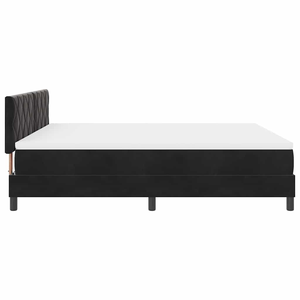 Boxspringbett mit Kopfteil Schwarz 180 x 200 cm Samt