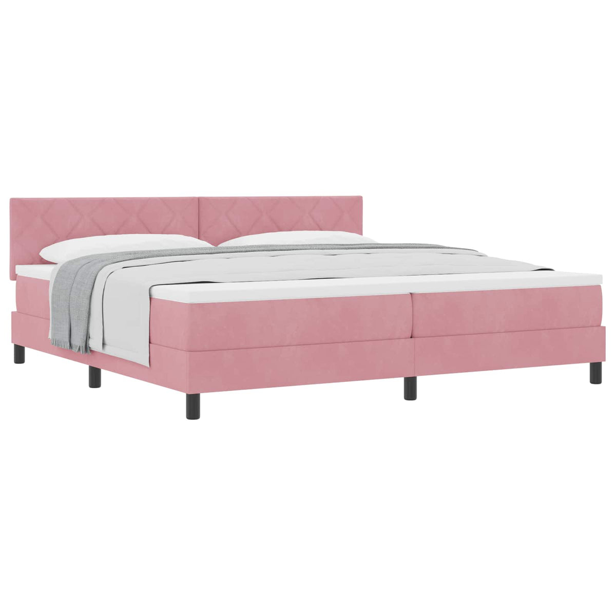 Boxspringbett mit Kopfteil Rosa 200 x 200 cm Samt