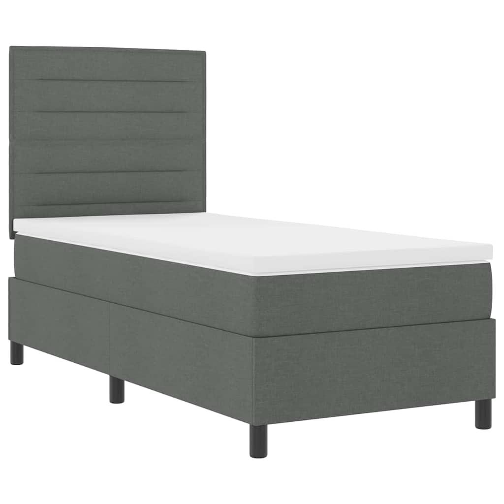 Boxspringbett mit Matratze Dunkelgrau 80 x 200 cm Stoff