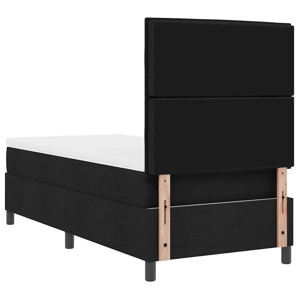 Boxspringbett mit Matratze Schwarz 80 x 200 cm Stoff