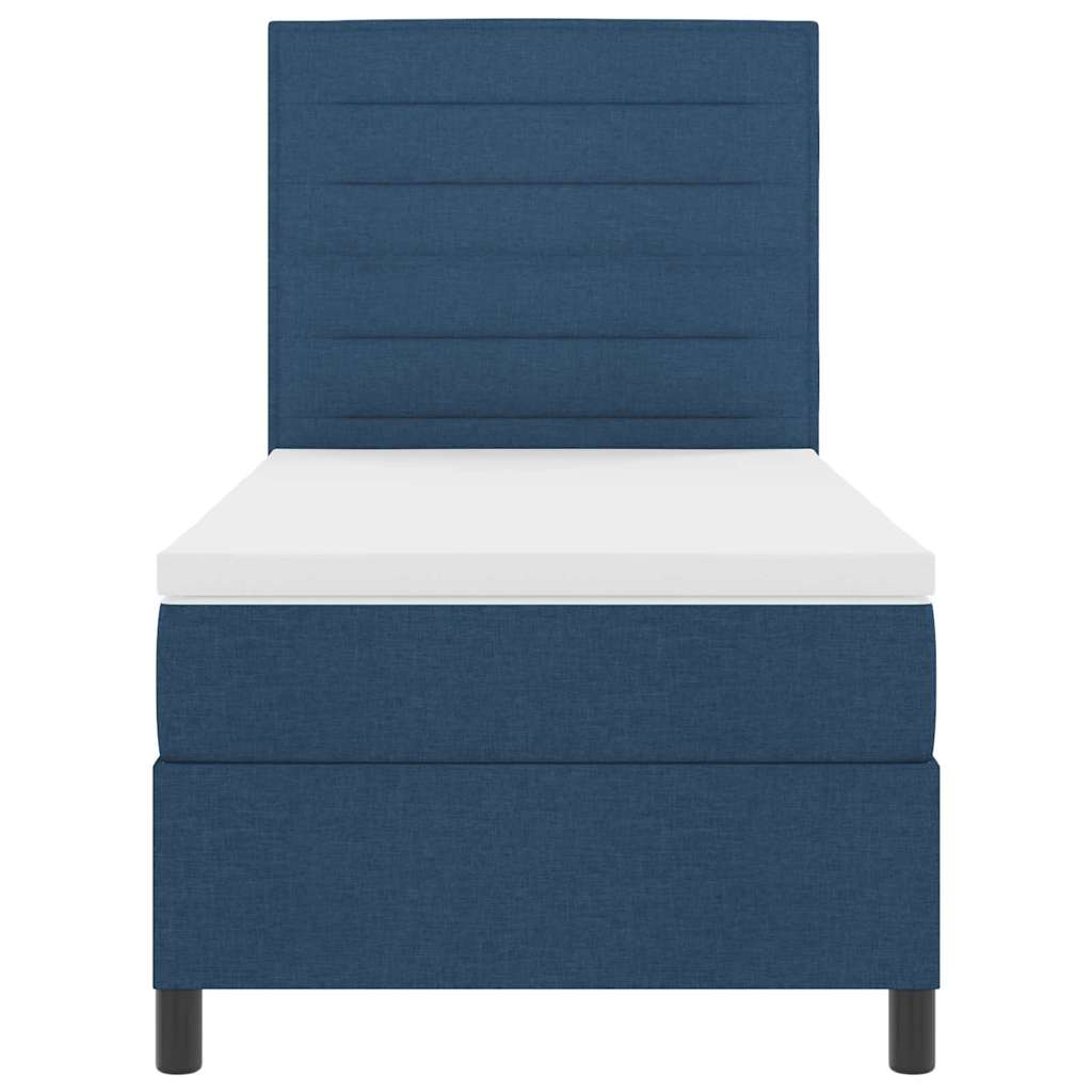Boxspringbett mit Matratze mit Kopfteil Blau 90 x 190 cm Stoff