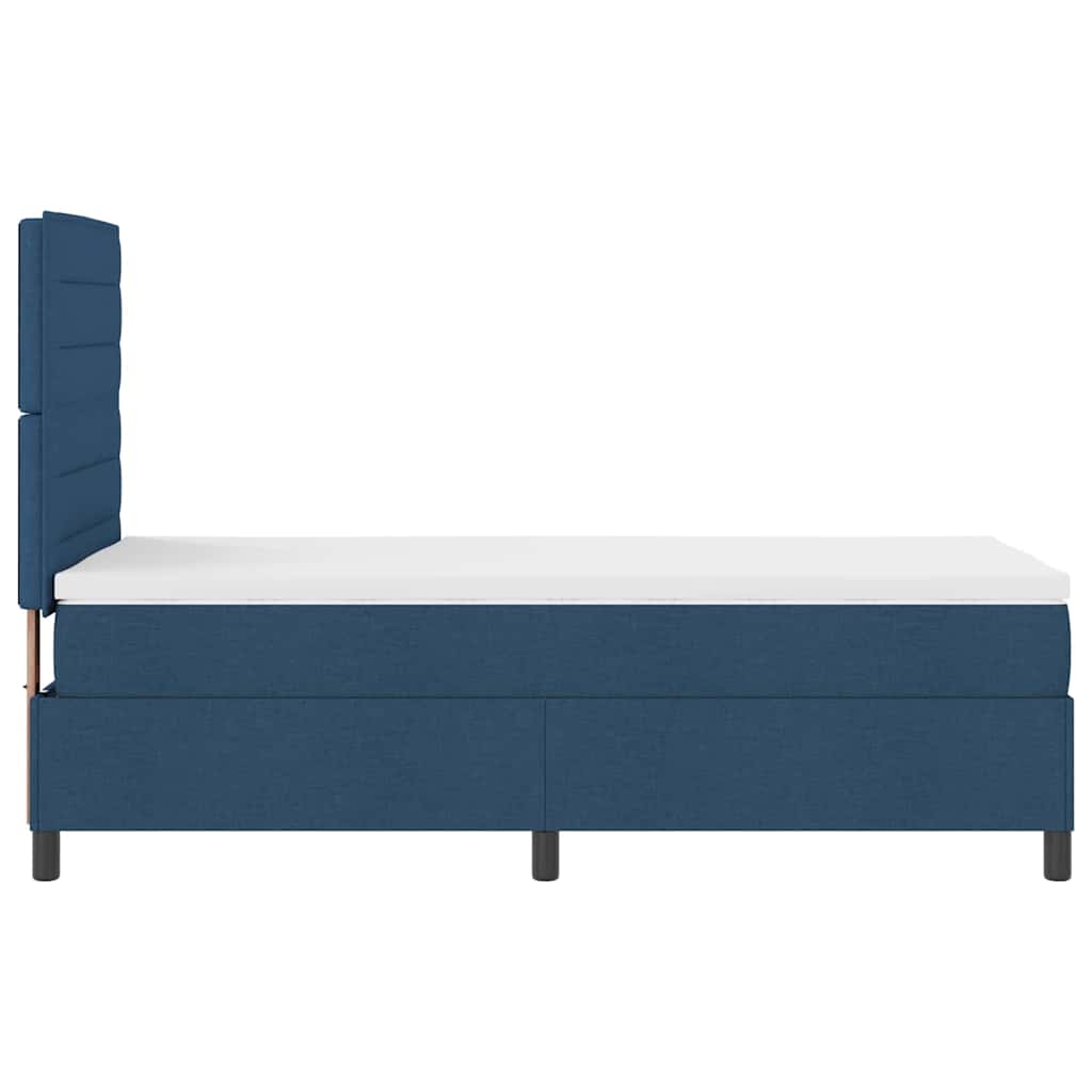 Boxspringbett mit Matratze mit Kopfteil Blau 90 x 190 cm Stoff