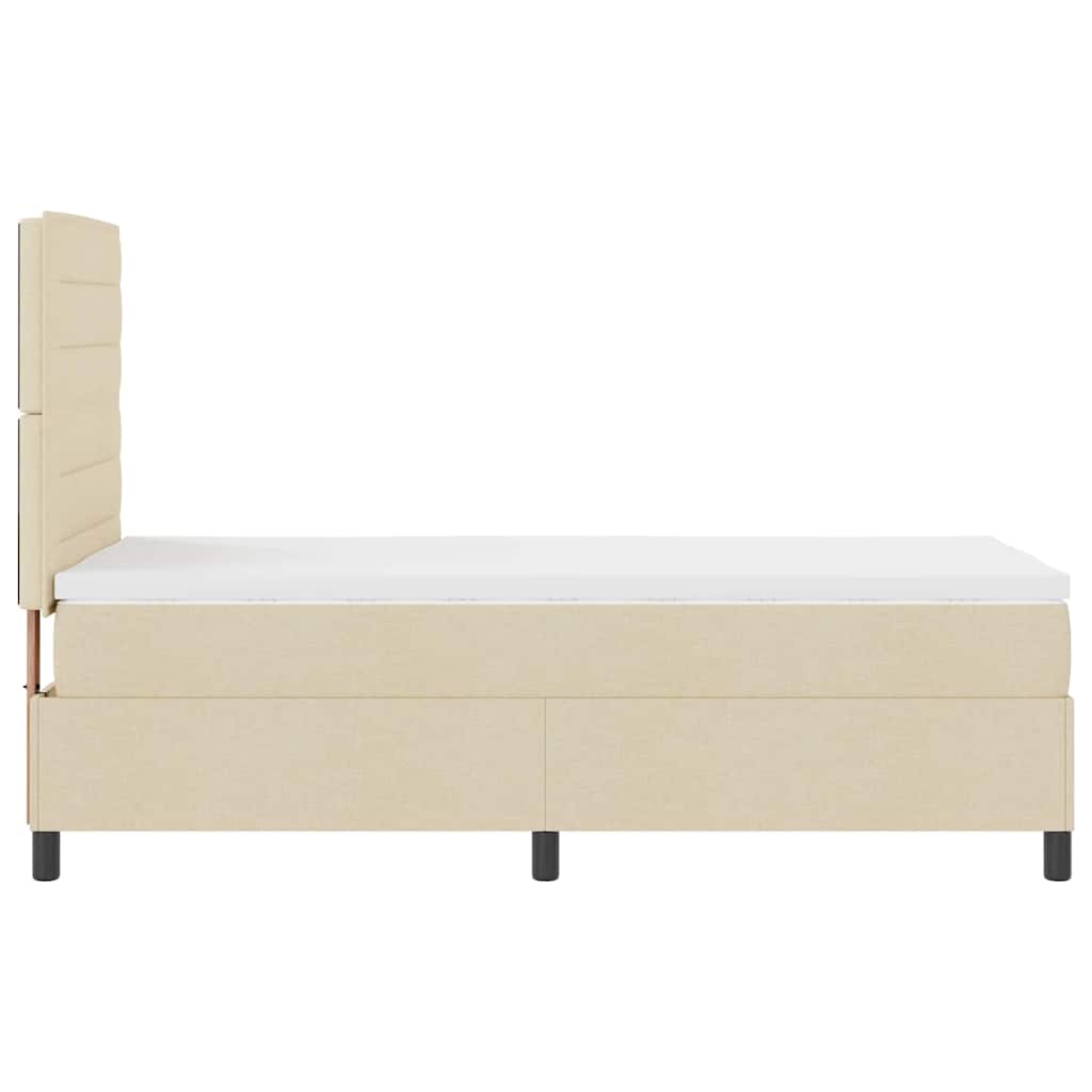 Boxspringbett mit Matratze mit Kopfteil Creme 90 x 200 cm Stoff