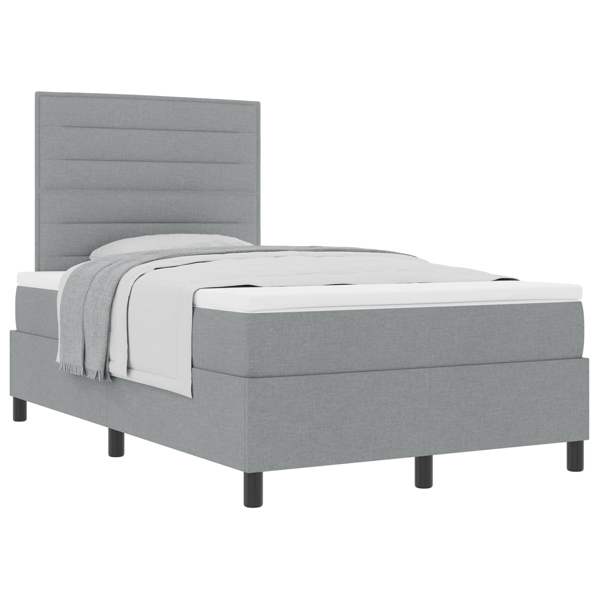 Boxspringbett mit Matratze Hellgrau 120 x 190 cm Stoff