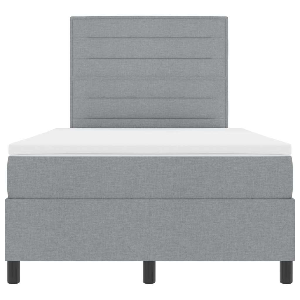 Boxspringbett mit Matratze Hellgrau 120 x 190 cm Stoff