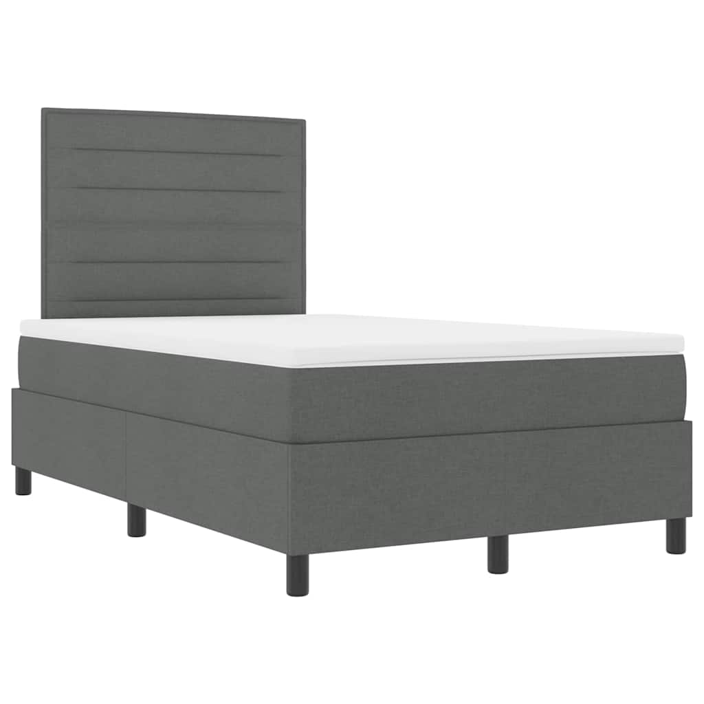 Boxspringbett mit Matratze Dunkelgrau 120 x 190 cm Stoff