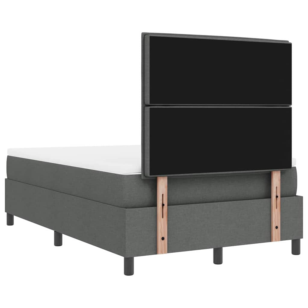 Boxspringbett mit Matratze Dunkelgrau 120 x 190 cm Stoff
