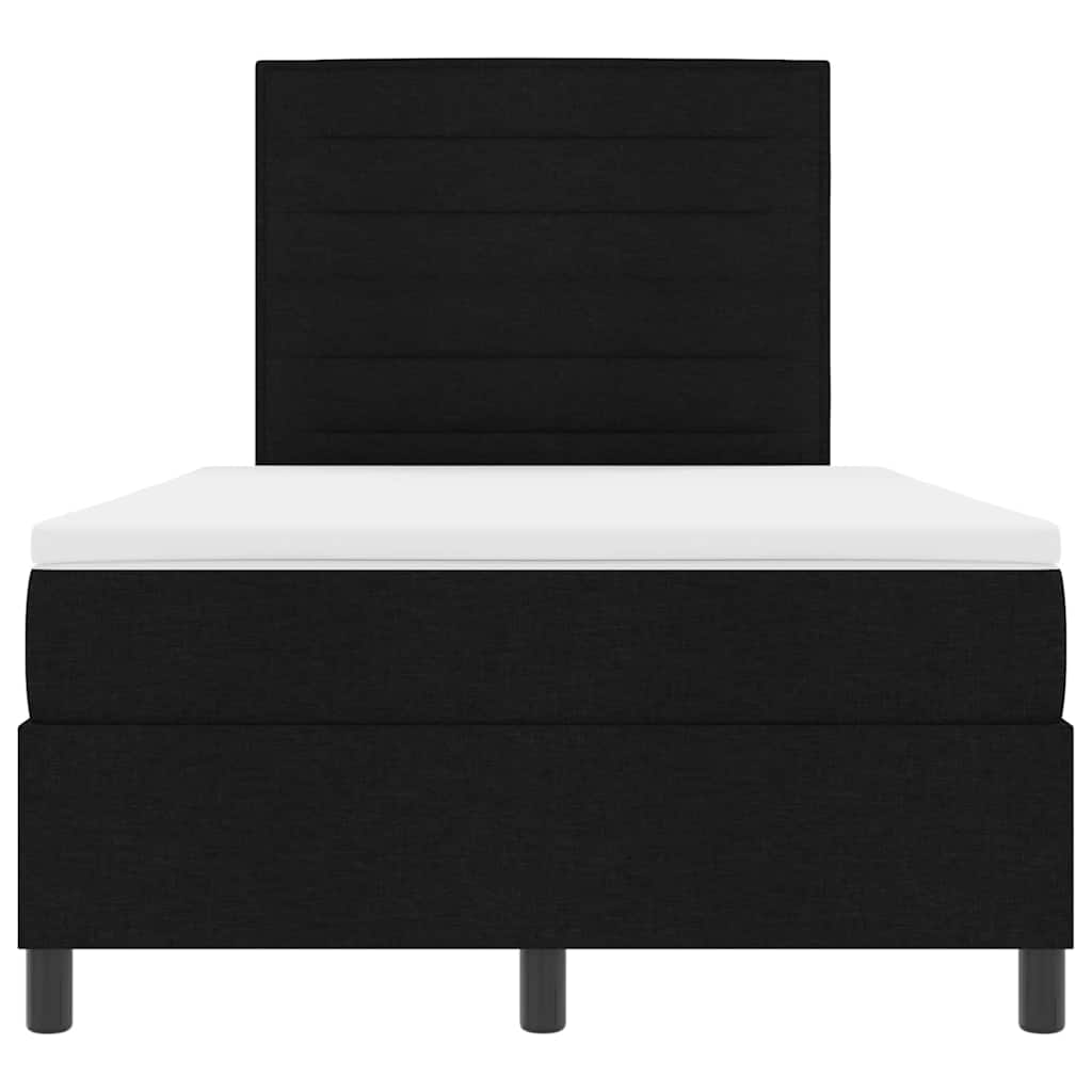 Boxspringbett mit Matratze Schwarz 120 x 190 cm Stoff