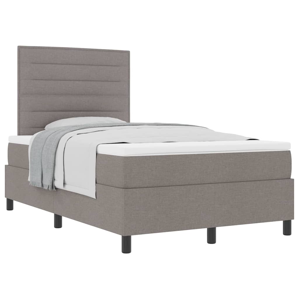 Boxspringbett mit Matratze Taupe 120 x 190 cm Stoff