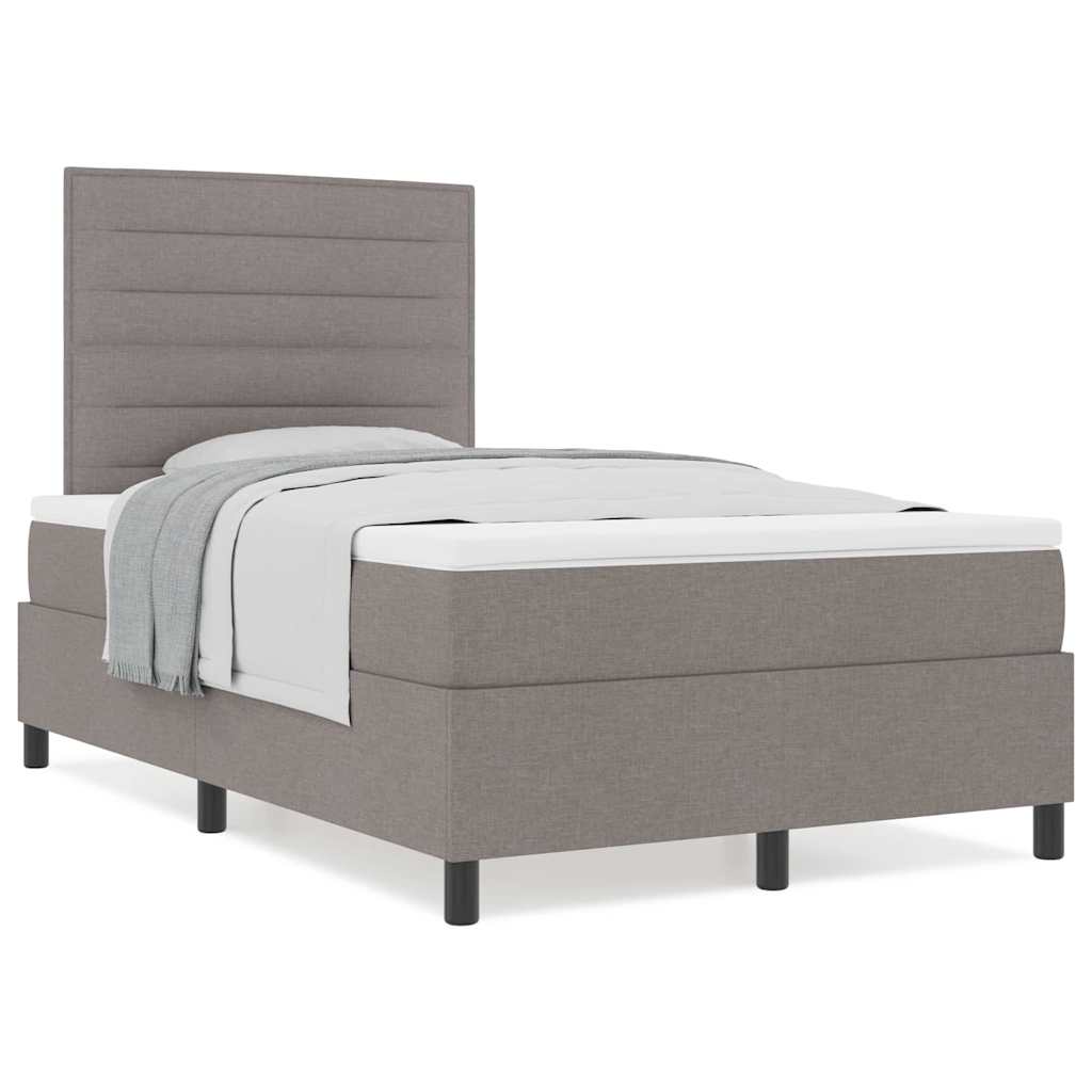 Boxspringbett mit Matratze Taupe 120 x 190 cm Stoff