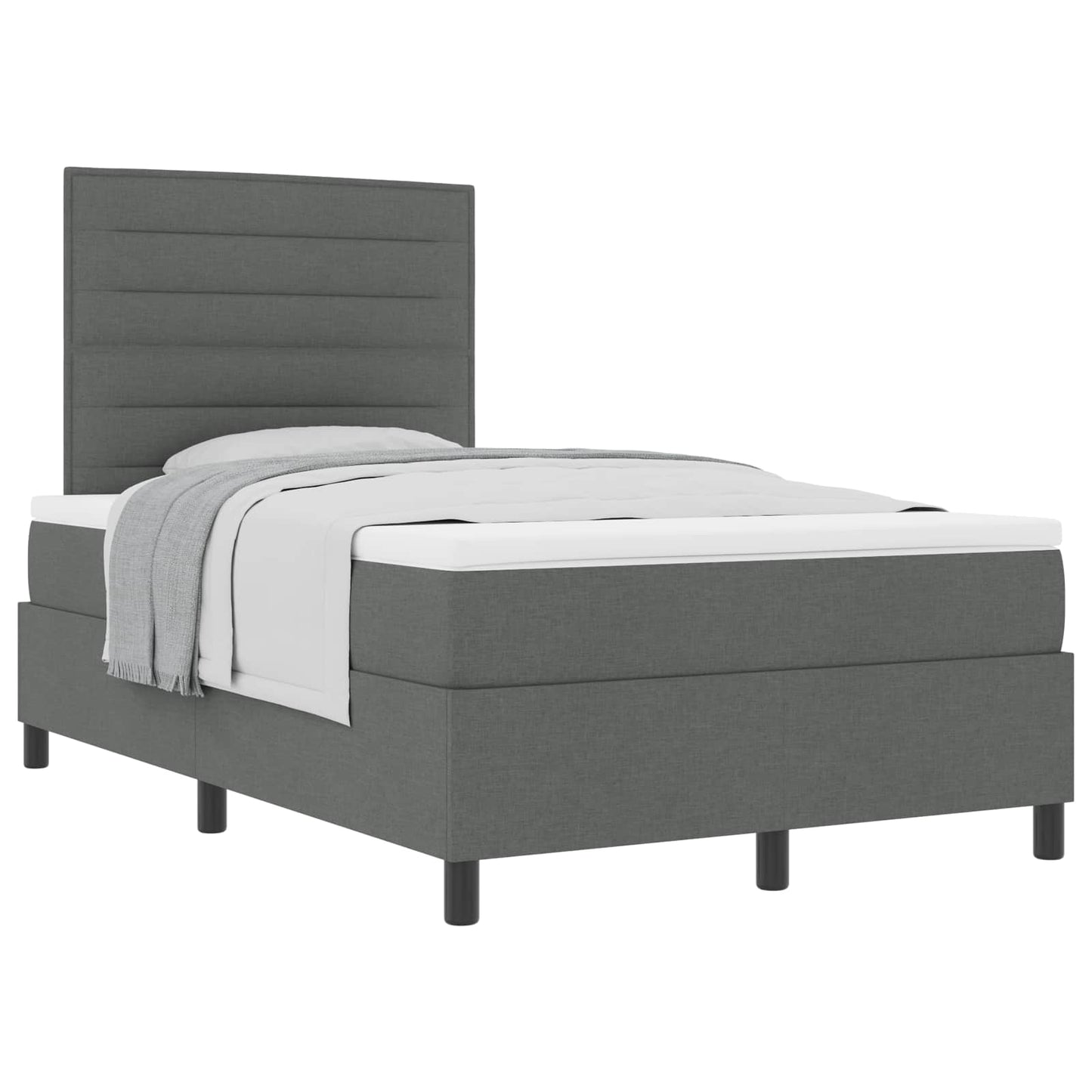 Boxspringbett mit Matratze Dunkelgrau 120 x 200 cm Stoff