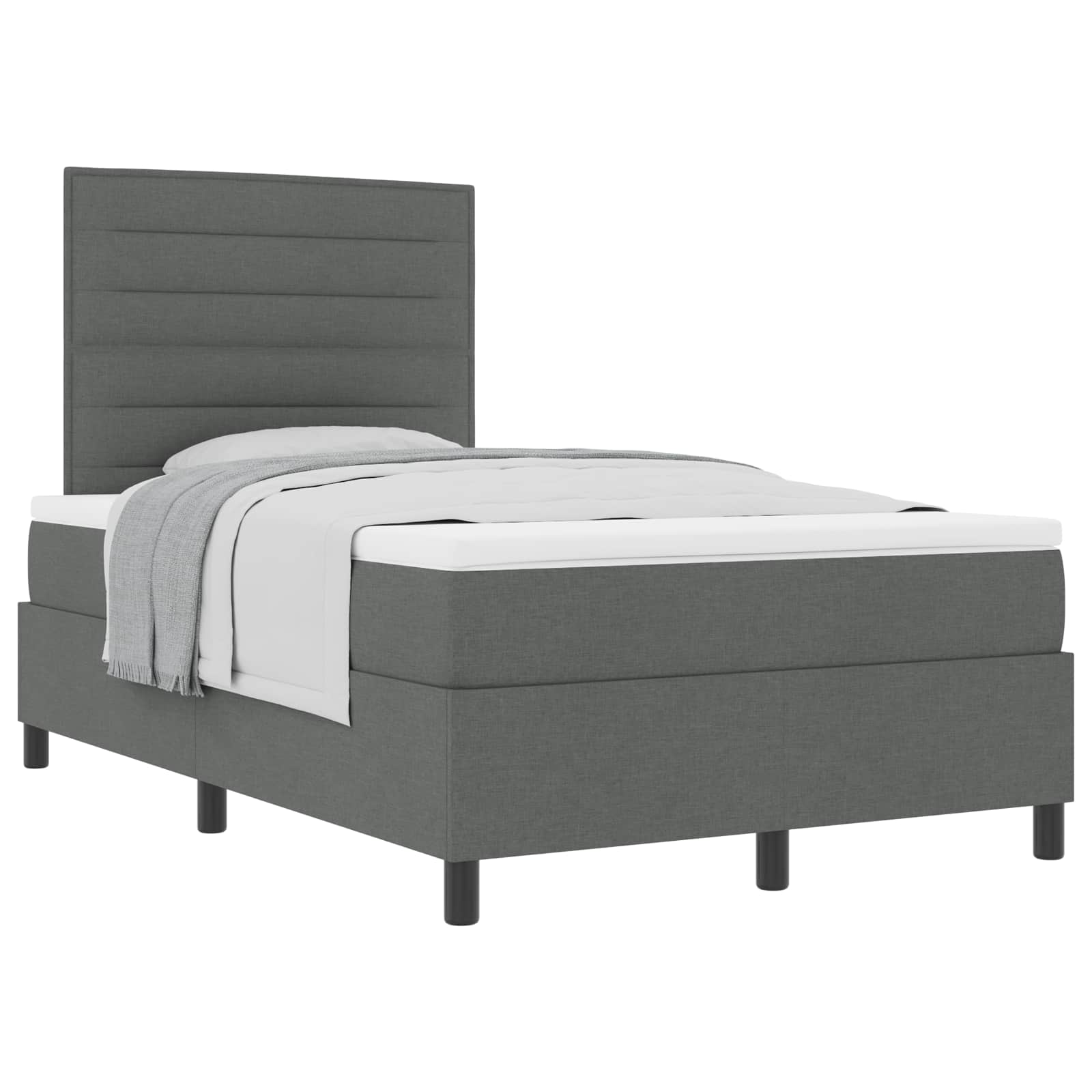 Boxspringbett mit Matratze Dunkelgrau 120 x 200 cm Stoff
