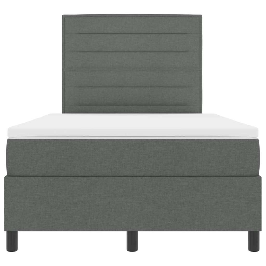 Boxspringbett mit Matratze Dunkelgrau 120 x 200 cm Stoff