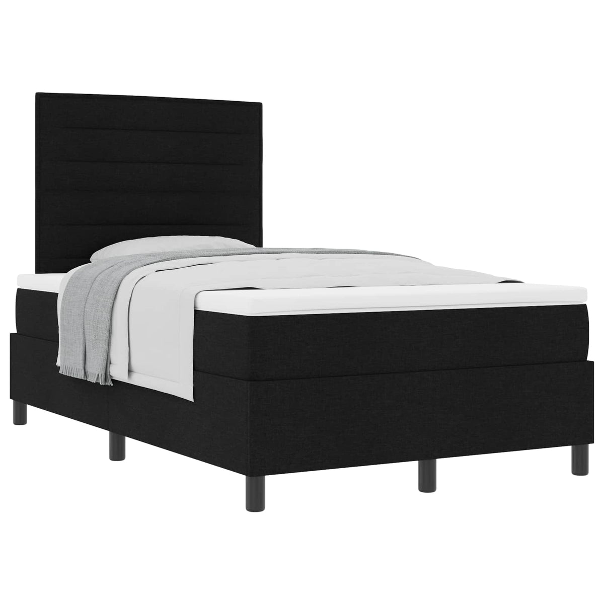 Boxspringbett mit Matratze Schwarz 120 x 200 cm Stoff