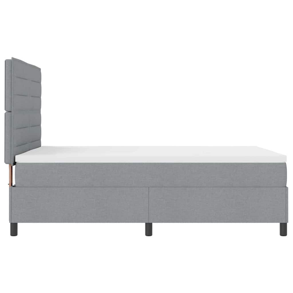 Boxspringbett mit Matratze Hellgrau 140 x 190 cm Stoff