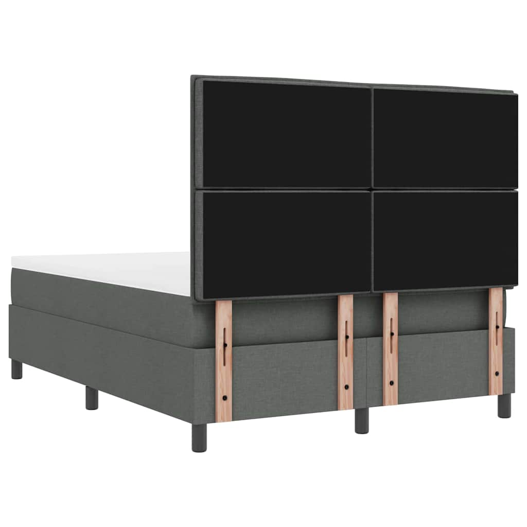 Boxspringbett mit Matratze Dunkelgrau 140 x 190 cm Stoff