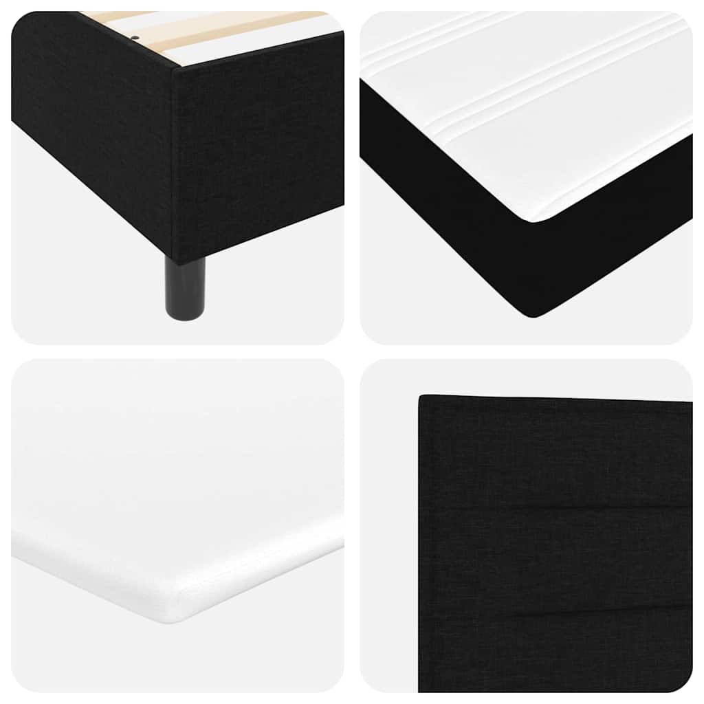 Boxspringbett mit Matratze Schwarz 140 x 200 cm Stoff