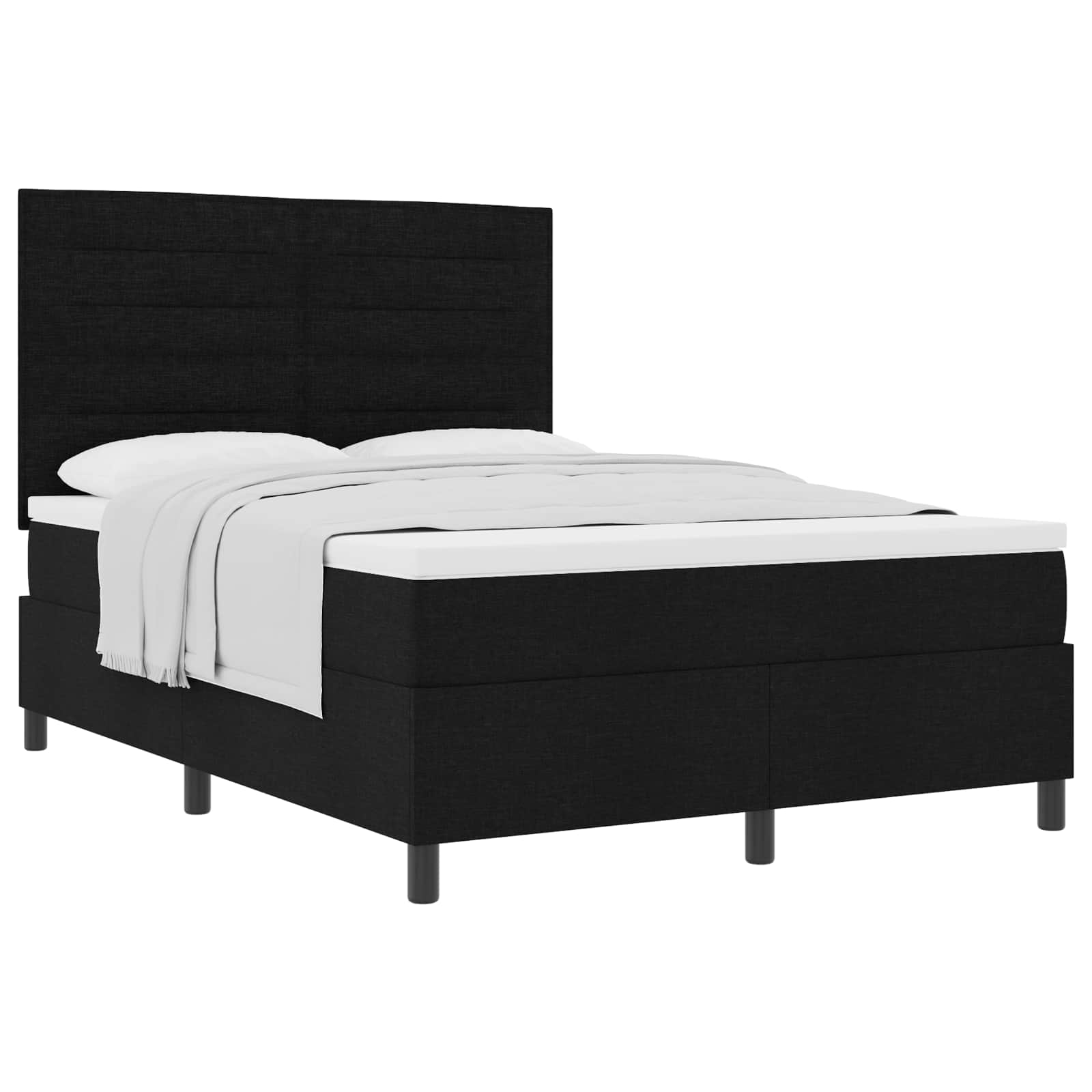 Boxspringbett mit Matratze Schwarz 140 x 200 cm Stoff