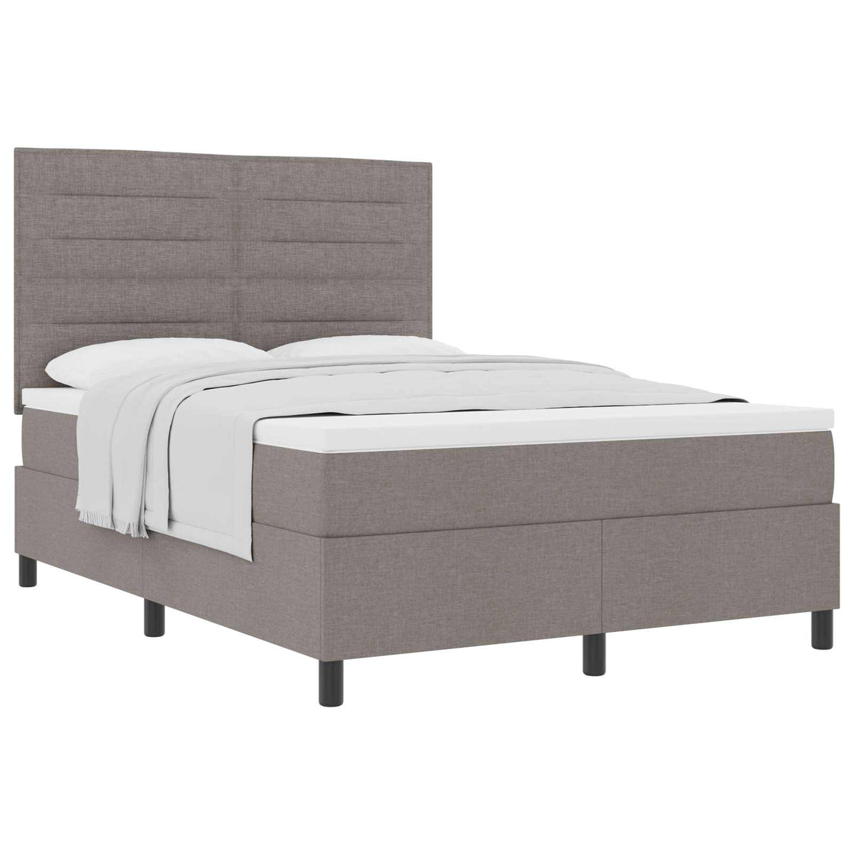 Boxspringbett mit Kopfteil Taupe 140 x 200 cm Stoff