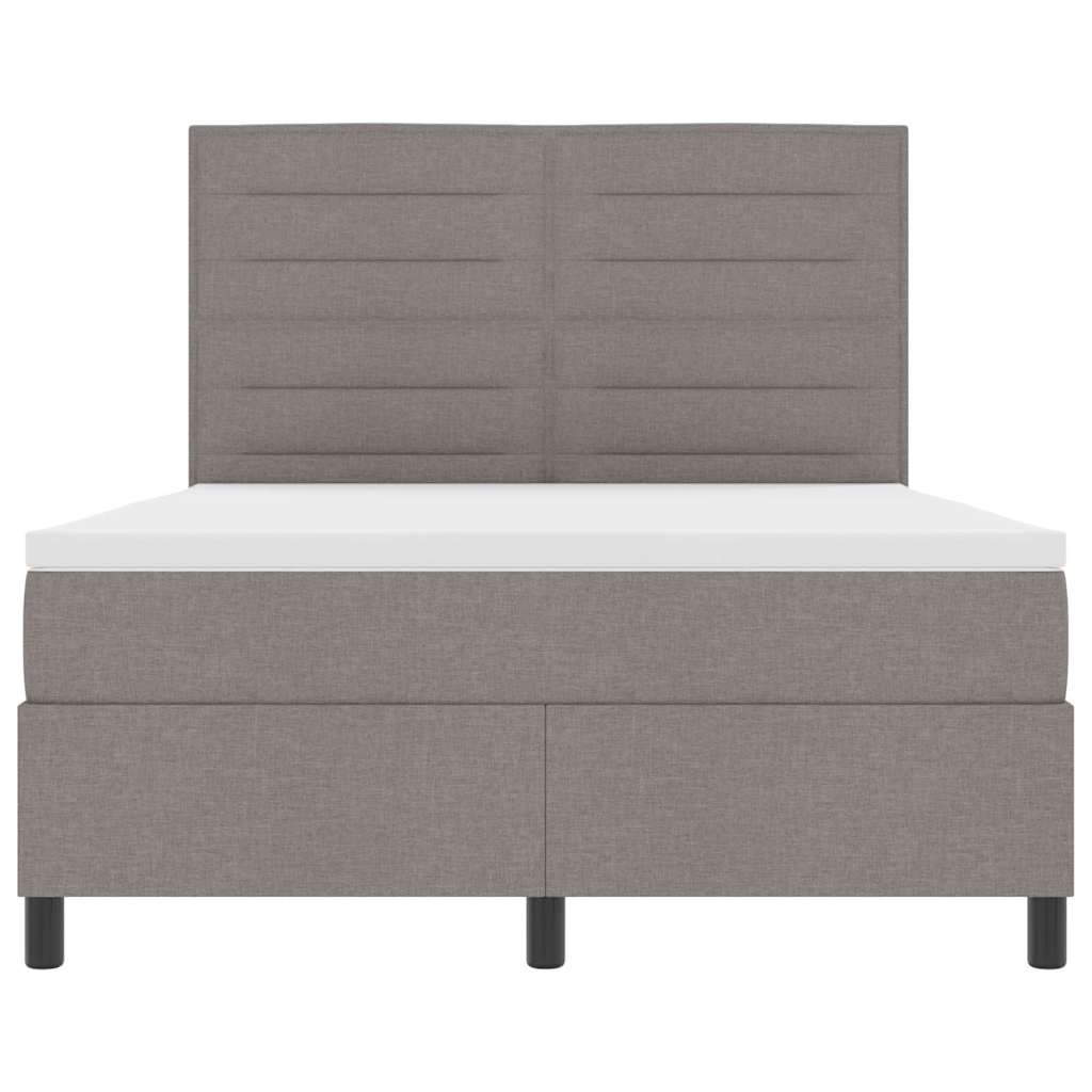 Boxspringbett mit Kopfteil Taupe 140 x 200 cm Stoff